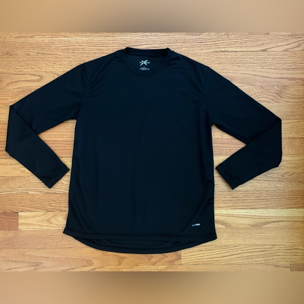 Xtek Thermal Shirt Women’s Large Black Long Sleeve Top Casualwear Crew Neck
